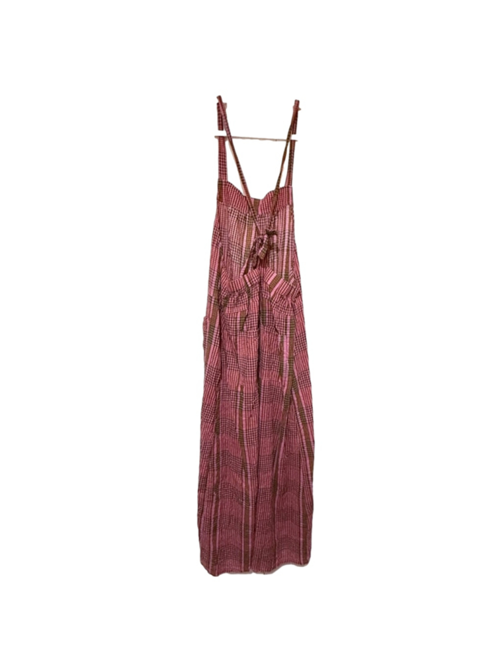 Natural Life Dakota Tie Overall in Pink Plaid Women’s Size XL - Picture 4 of 7